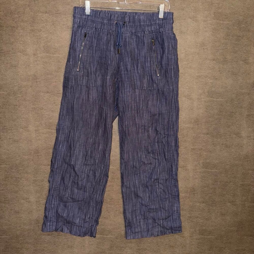 Athleta Cabo Linen Textured Wide Leg Pants
